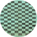 Round Checkered Light Blue Modern Rug, abs188lblu