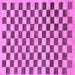 Square Machine Washable Checkered Purple Modern Area Rugs, wshabs188pur