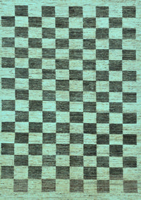 Checkered Light Blue Modern Rug, abs188lblu