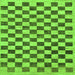 Square Checkered Green Modern Rug, abs188grn