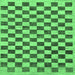 Square Checkered Emerald Green Modern Rug, abs188emgrn