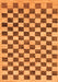 Machine Washable Checkered Orange Modern Area Rugs, wshabs188org