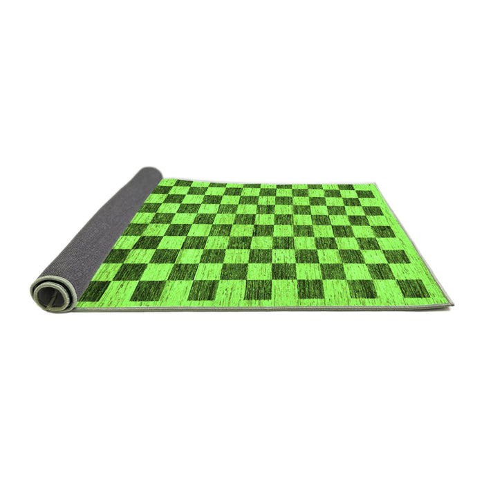 Sideview of Checkered Green Modern Rug, abs188grn