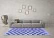 Machine Washable Checkered Blue Modern Rug in a Living Room, wshabs188blu