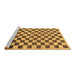 Sideview of Machine Washable Checkered Brown Modern Rug, wshabs188brn