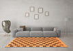 Machine Washable Checkered Orange Modern Area Rugs in a Living Room, wshabs188org