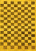 Checkered Yellow Modern Rug, abs188yw