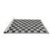 Sideview of Machine Washable Checkered Gray Modern Rug, wshabs188gry