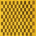 Square Checkered Yellow Modern Rug, abs188yw