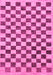 Machine Washable Checkered Pink Modern Rug, wshabs188pnk