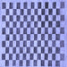 Square Machine Washable Checkered Blue Modern Rug, wshabs188blu