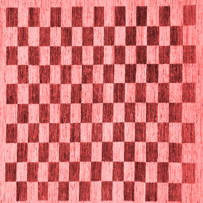 Machine Washable Checkered Red Modern Rug, wshabs188red