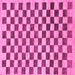 Square Checkered Pink Modern Rug, abs188pnk