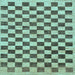 Square Machine Washable Checkered Light Blue Modern Rug, wshabs188lblu
