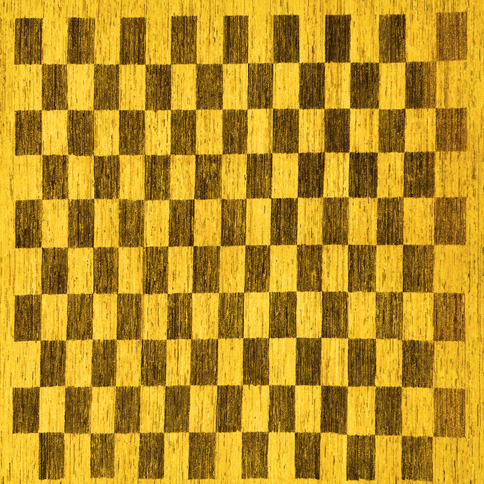 Square Machine Washable Checkered Yellow Modern Rug, wshabs188yw