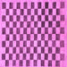 Square Checkered Purple Modern Rug, abs188pur