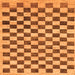 Square Checkered Orange Modern Rug, abs188org