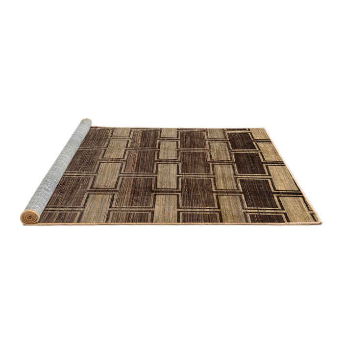 Sideview of Machine Washable Abstract Bakers Brown Rug, wshabs189