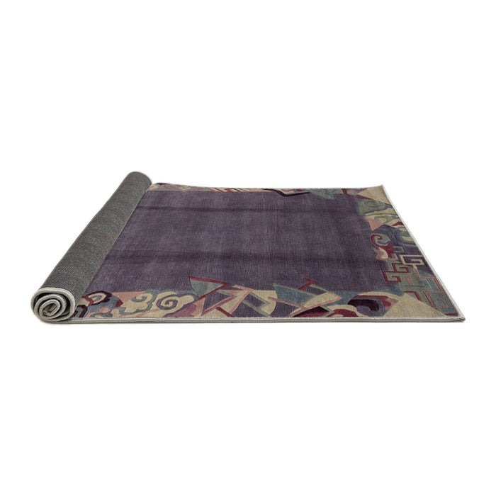 Sideview of Abstract Rose Purple Modern Rug, abs1890