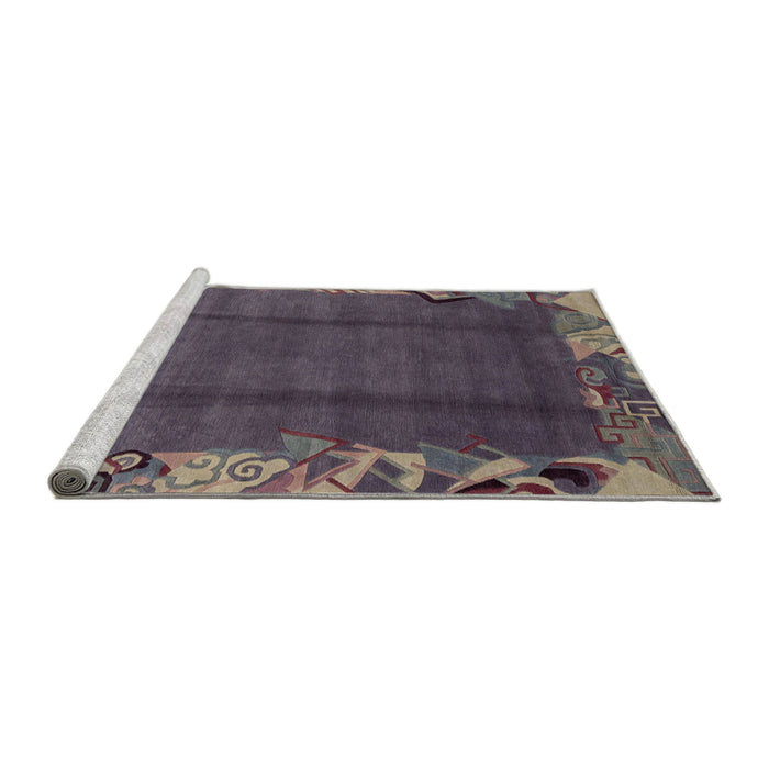 Sideview of Machine Washable Abstract Rose Dust Purple Rug, wshabs1890