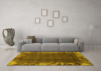 Machine Washable Abstract Yellow Modern Rug, wshabs1890yw