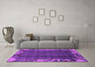 Machine Washable Abstract Purple Modern Area Rugs in a Living Room, wshabs1890pur