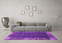 Machine Washable Abstract Purple Modern Rug, wshabs1890pur