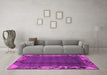 Machine Washable Abstract Pink Modern Rug in a Living Room, wshabs1890pnk