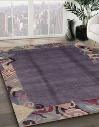 Abstract Rose Purple Modern Rug, abs1890