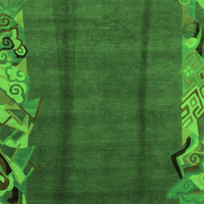 Machine Washable Abstract Green Modern Area Rugs, wshabs1890grn
