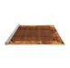 Sideview of Machine Washable Abstract Orange Modern Area Rugs, wshabs1890org