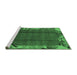 Sideview of Machine Washable Abstract Emerald Green Modern Area Rugs, wshabs1890emgrn