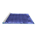 Sideview of Machine Washable Abstract Blue Modern Rug, wshabs1890blu