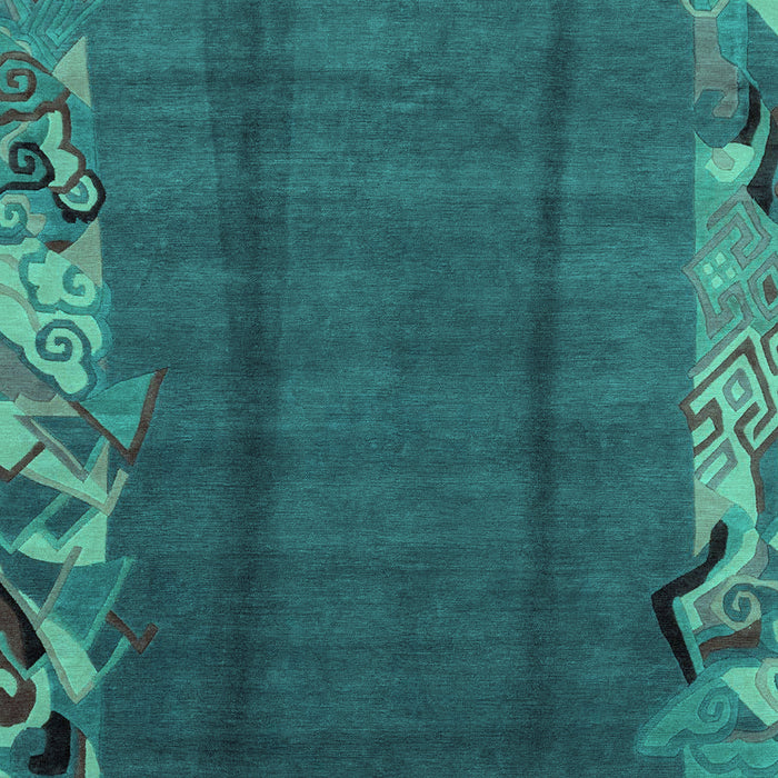 Machine Washable Abstract Turquoise Modern Area Rugs, wshabs1890turq