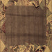 Square Abstract Brown Modern Rug, abs1890brn