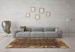 Machine Washable Abstract Brown Modern Rug in a Living Room,, wshabs1890brn