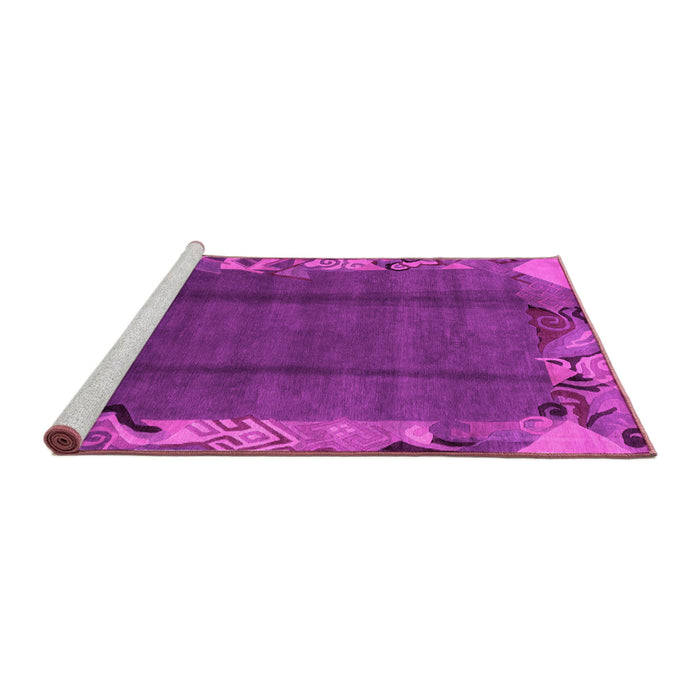 Sideview of Machine Washable Abstract Pink Modern Rug, wshabs1890pnk