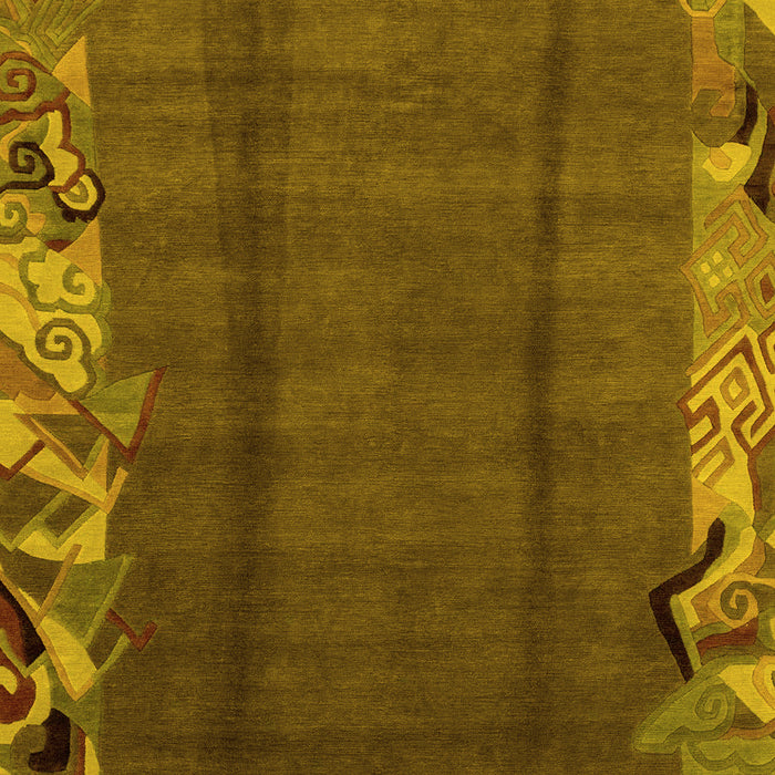 Abstract Yellow Modern Rug, abs1890yw