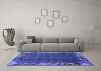 Machine Washable Abstract Blue Modern Rug, wshabs1890blu