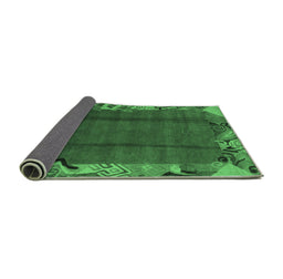 Sideview of Abstract Emerald Green Modern Rug, abs1890emgrn