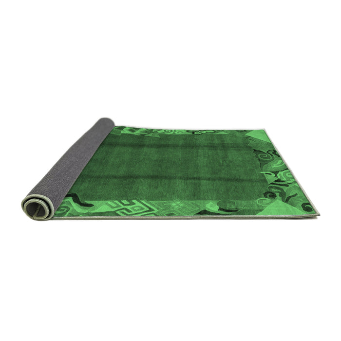 Sideview of Abstract Emerald Green Modern Rug, abs1890emgrn