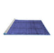 Sideview of Machine Washable Abstract Blue Modern Rug, wshabs1891blu