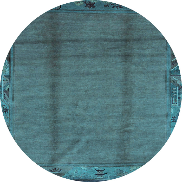 Round Machine Washable Abstract Light Blue Modern Rug, wshabs1891lblu