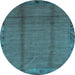 Round Machine Washable Abstract Light Blue Modern Rug, wshabs1891lblu