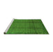 Sideview of Machine Washable Abstract Green Modern Area Rugs, wshabs1891grn