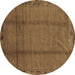 Round Abstract Brown Modern Rug, abs1891brn