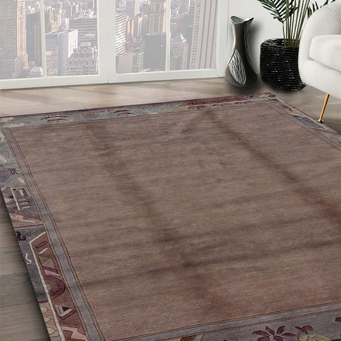 Abstract Rose Purple Modern Rug in Family Room, abs1891