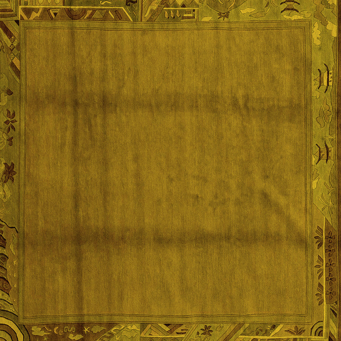 Square Machine Washable Abstract Yellow Modern Rug, wshabs1891yw