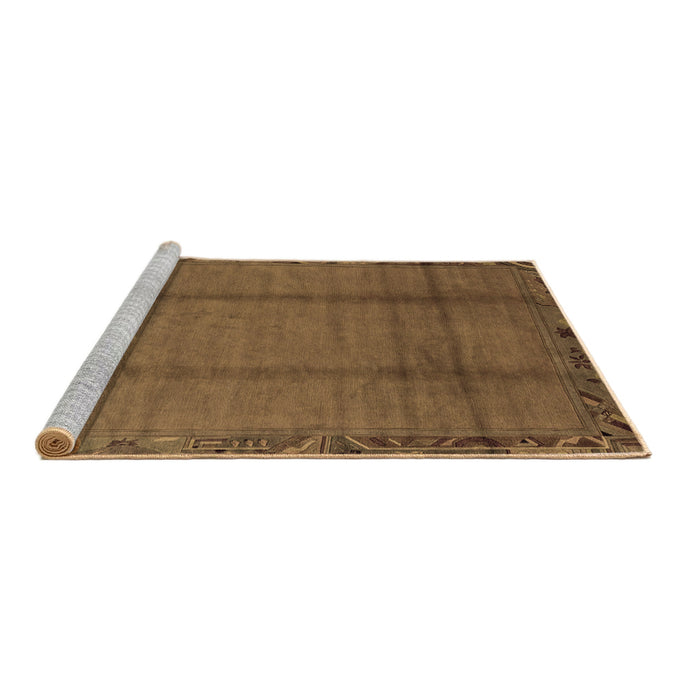 Sideview of Machine Washable Abstract Brown Modern Rug, wshabs1891brn