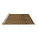 Sideview of Machine Washable Abstract Brown Modern Rug, wshabs1891brn